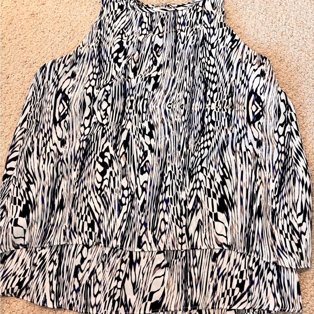 Elegant Blue and White Women's Blouse